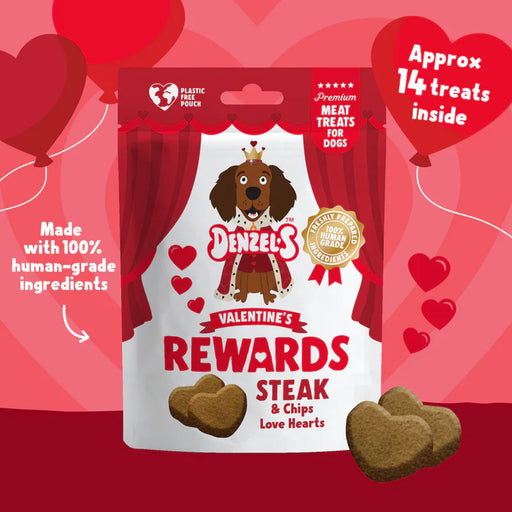 Denzel's Valentines Rewards Steak and Chips | Natural treats for dogs