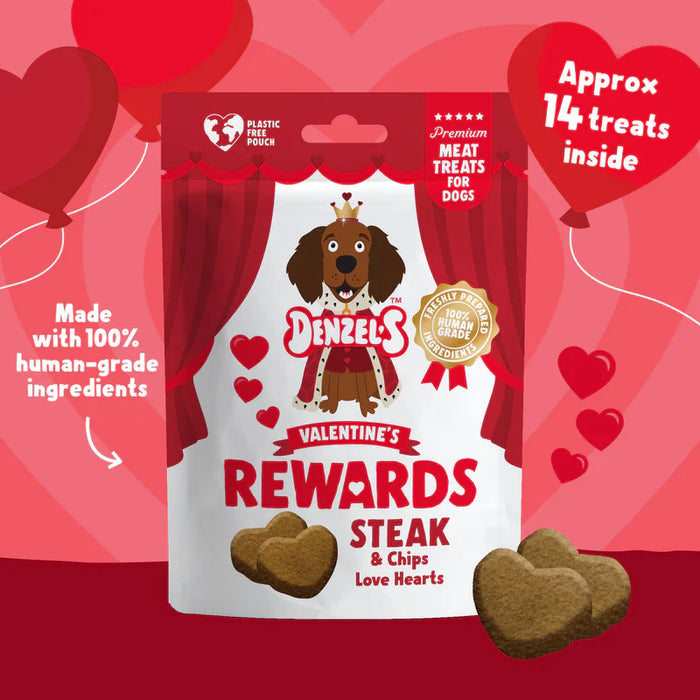 Denzel's Valentines Rewards Steak and Chips | Natural treats for dogs