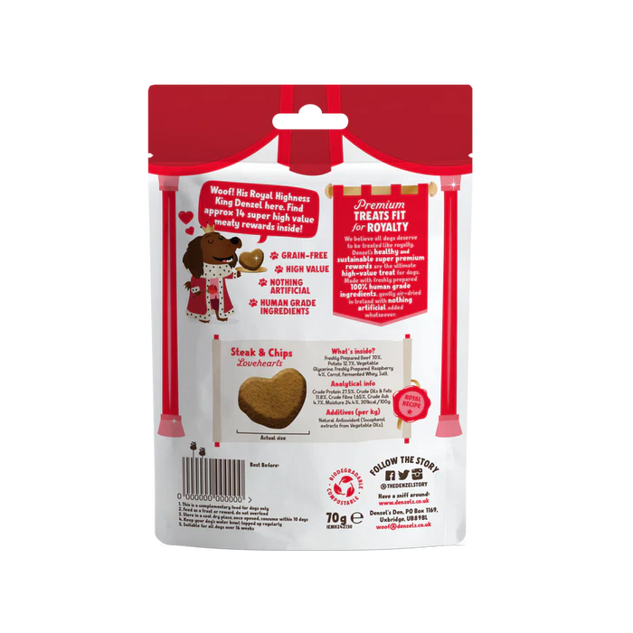 Denzel's Valentines Rewards Steak and Chips | Natural treats for dogs