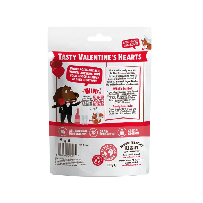 Denzel's Valentines Hearts Treats for Dogs | Natural Dog Treats