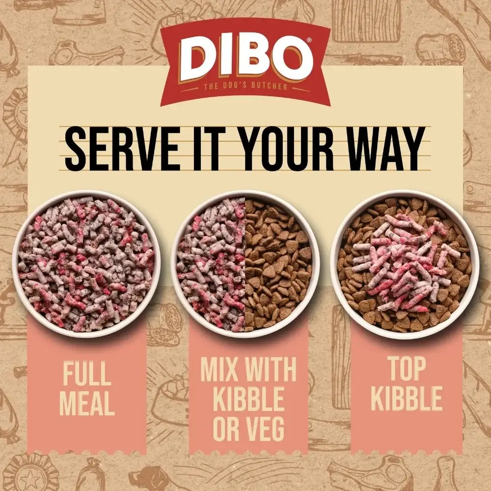 Dibo Freeflow Fozen Adult Dog Beef & Tripe - Natural Raw Food | Pet Shop