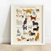 Darcie Olley dog breeds print with 250gsm card and sturdy greyboard backing