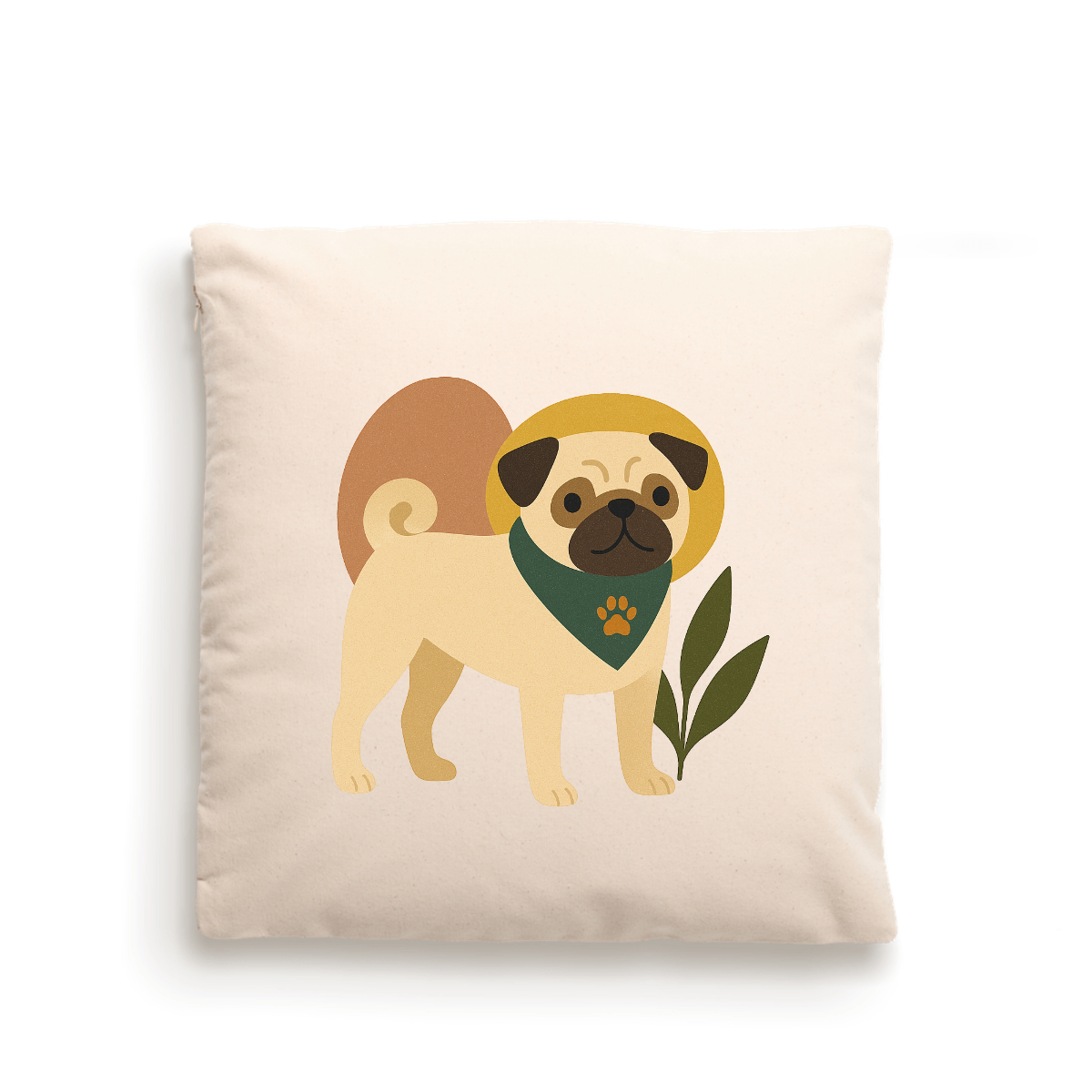 Dog Portrait Cushion Cover (Fairtrade Cotton) – By Breed - Pug