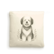 100% Cotton Custom Dog Cushion Cover – Personalised - Bearded Collie