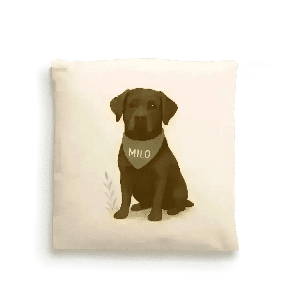 Dog Portrait Cushion Cover (Fairtrade Cotton) – Personalised - Boxer