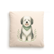 100% Cotton Custom Dog Cushion Cover – Personalised - Bearded Collie