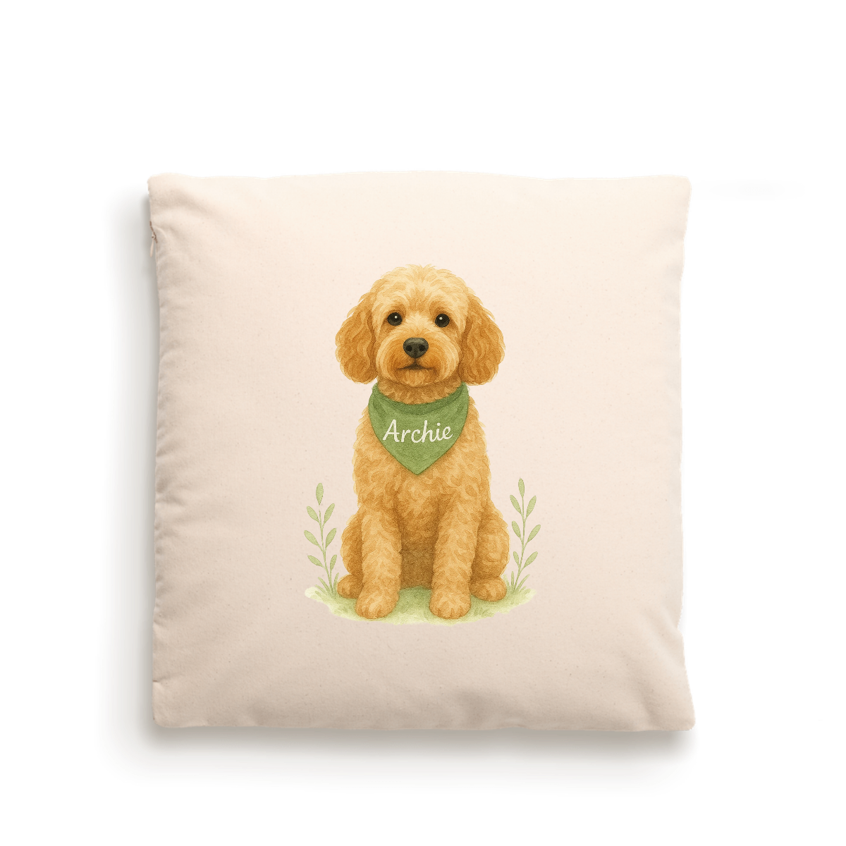 Dog Portrait Cushion Cover (Fairtrade Cotton) – Personalised - Cockapoo