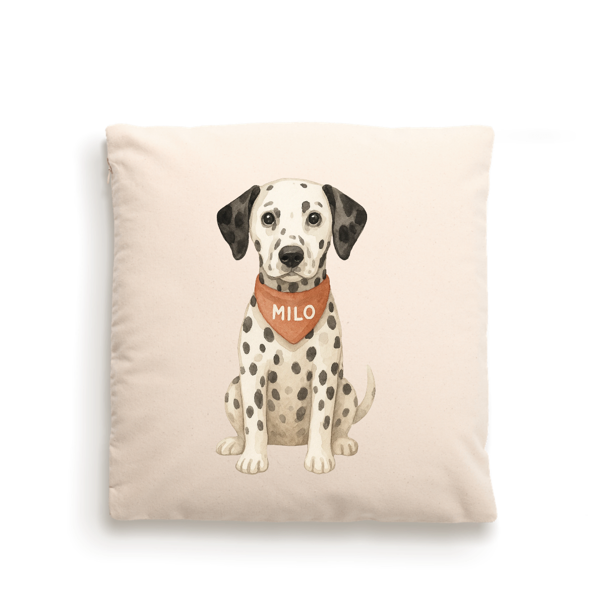 Dog Portrait Cushion Cover (Fairtrade Cotton) – Personalised - Dalmation