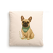 Dog Portrait Cushion Cover (Fairtrade Cotton) – Personalised - French Bull Dog