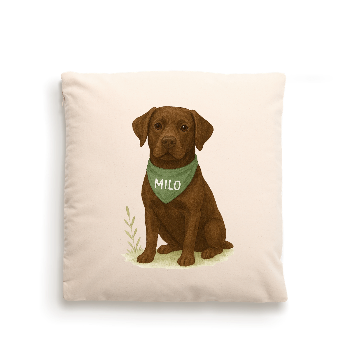 Dog Portrait Cushion Cover (Fairtrade Cotton) – Personalised - Labrador