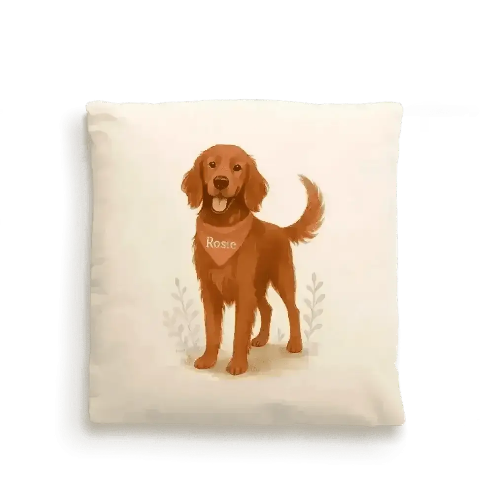 Dog Portrait Cushion Cover (Fairtrade Cotton) – Personalised - French Bull Dog