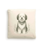 100% Cotton Custom Dog Cushion Cover – Personalised - Bearded Collie