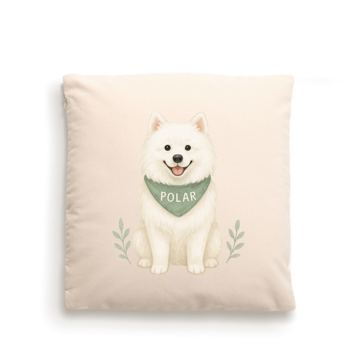 100% Cotton Custom Dog Cushion Cover – Personalised - Samoyed