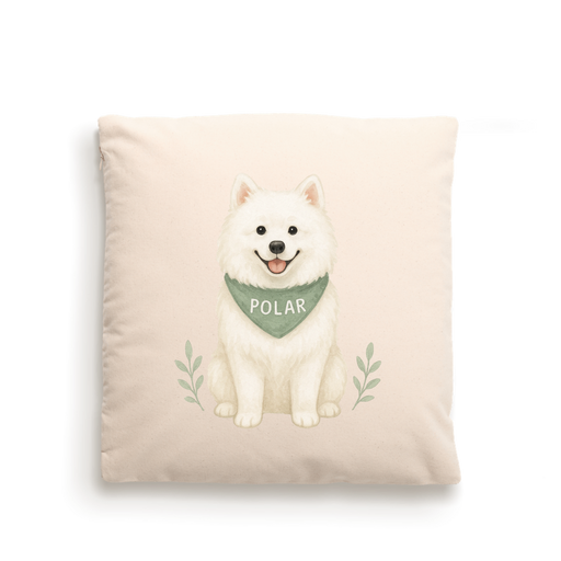 100% Cotton Custom Dog Cushion Cover – Personalised - Samoyed