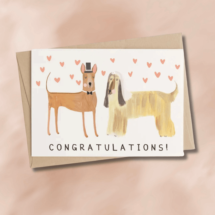 Dog Wedding Congratulations Card - Cards & Stationary