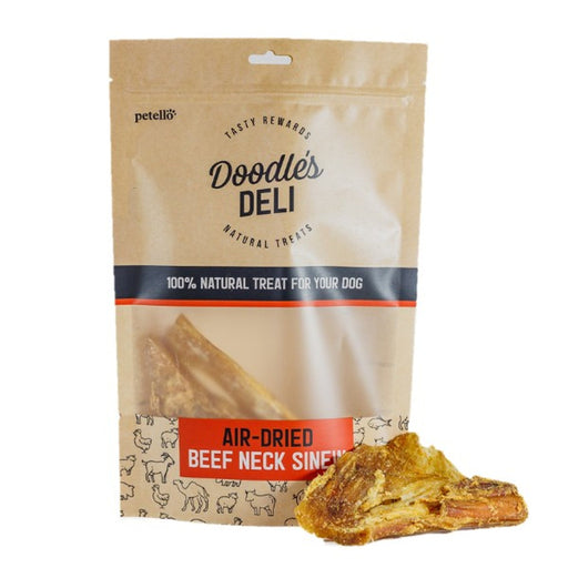 Doodles Deli Air Dried Beef Neck Sinew - Natural Dog Chew