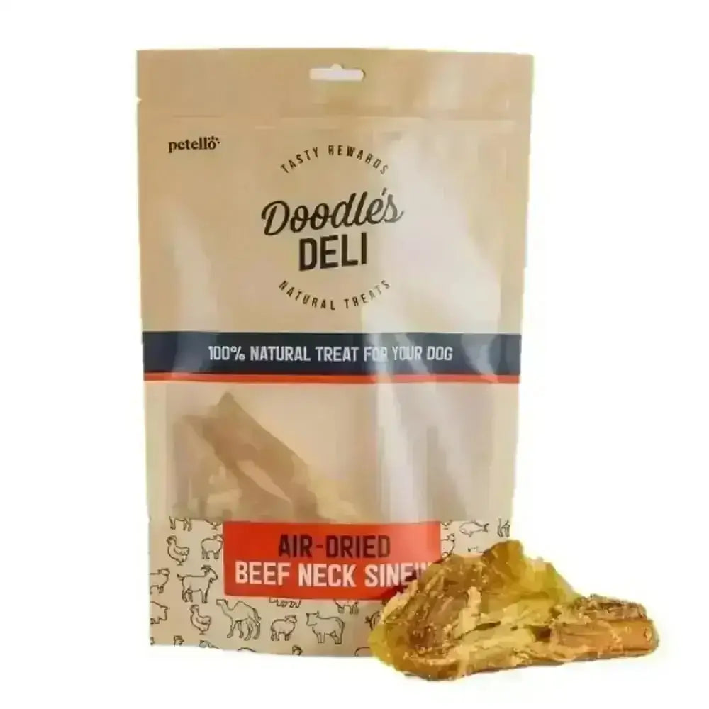 Doodles Deli Air Dried Beef Neck Sinew Natural Dog Treat Bag