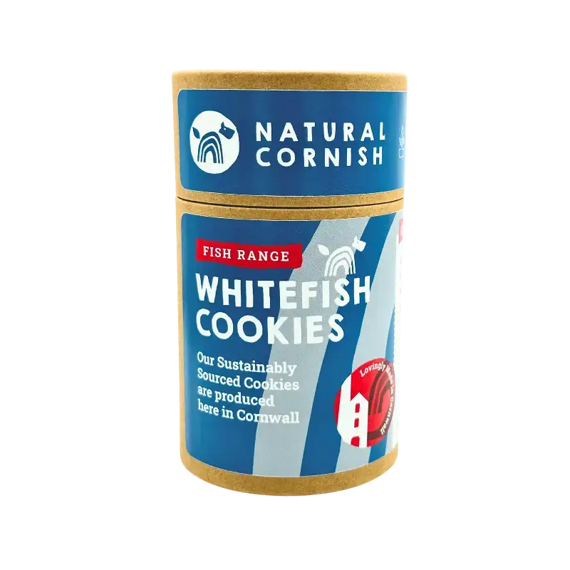 Natural Cornish Dog advent calendar treat tube with blue label