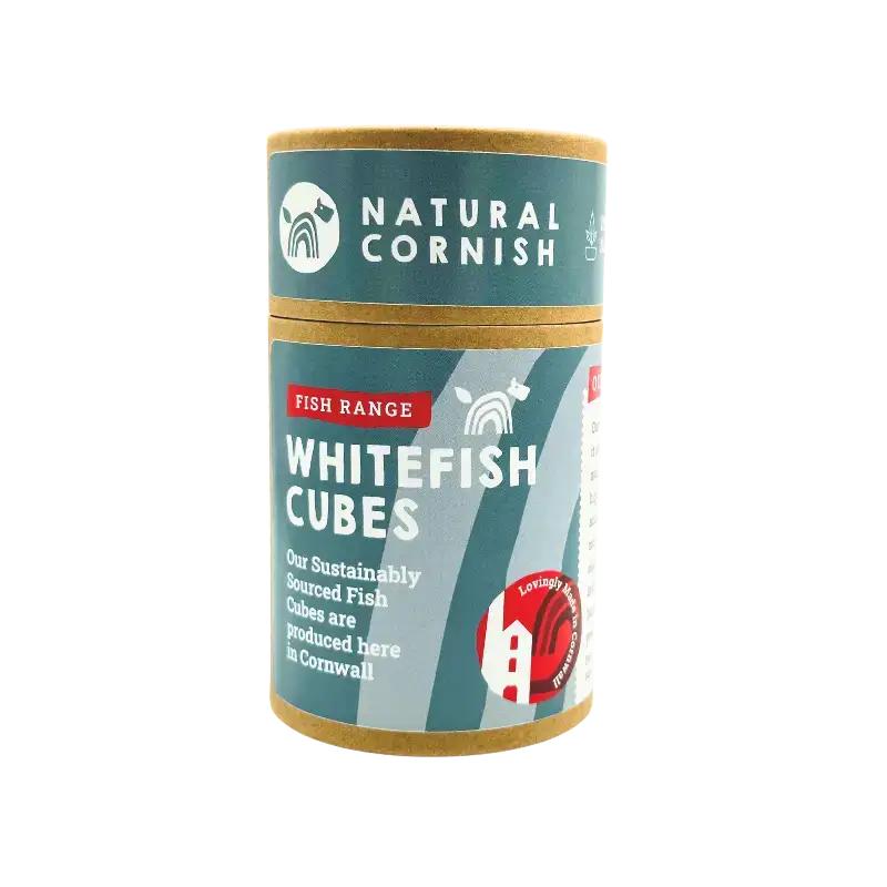 Natural Cornish Dog advent calendar treat tube with whitefish cubes