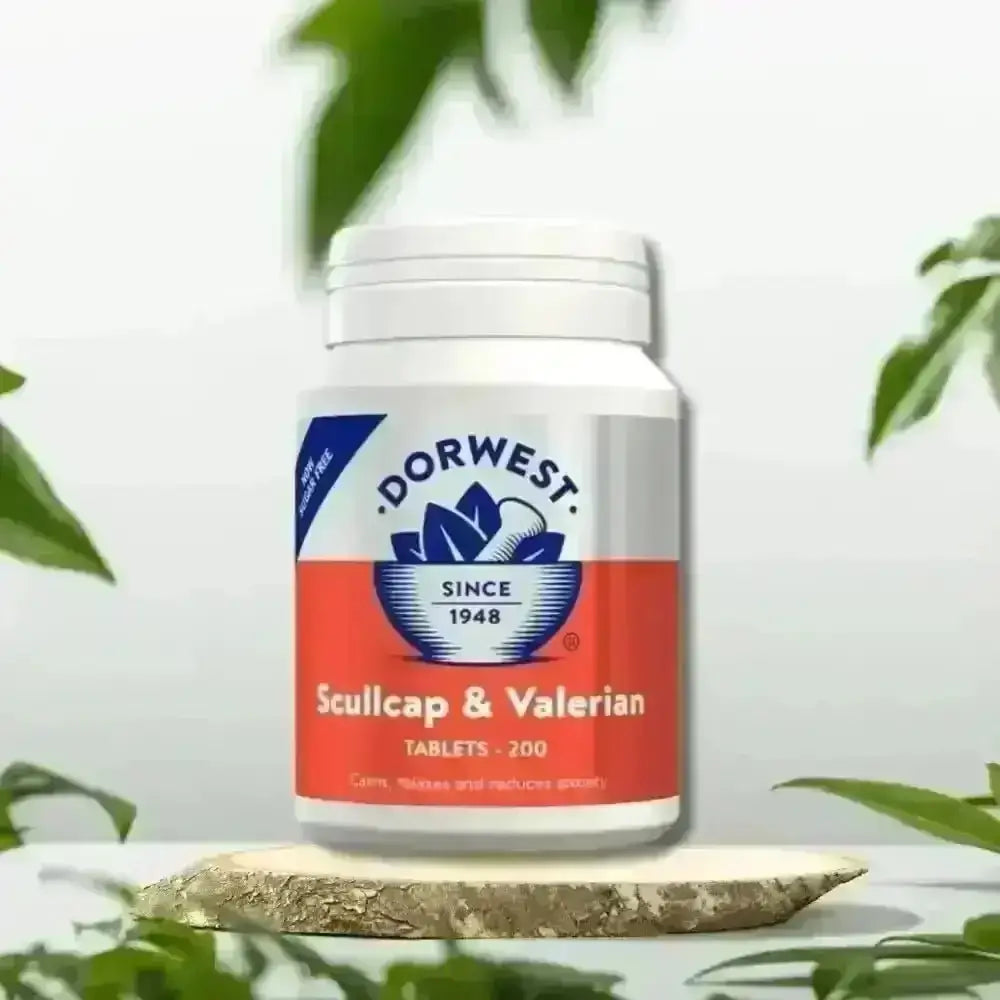Dorwest Scullcap and Valerian Tablets for Pets Anxiety Relief