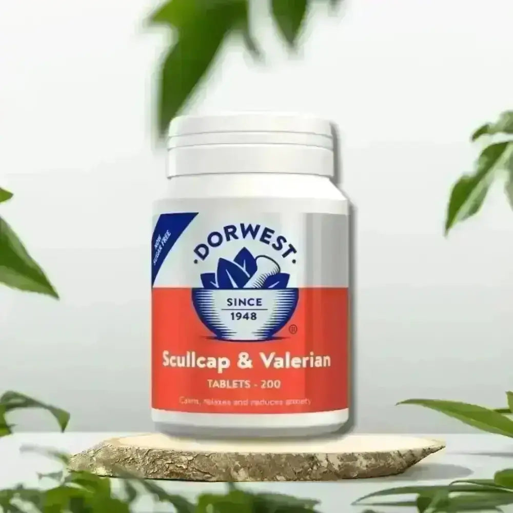 Dorwest Scullcap and Valerian Tablets for Pets Anxiety Relief