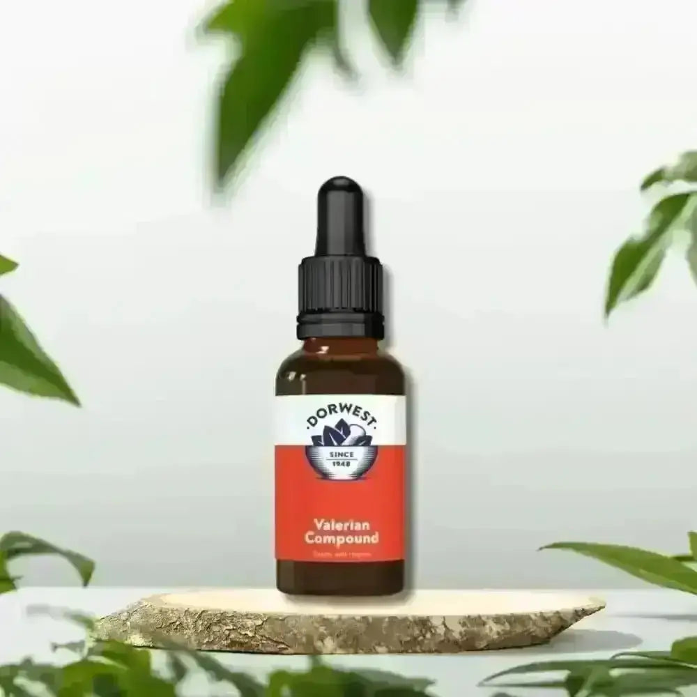 Dorwest Valerian Compound bottle for calming frightened pets quickly and effectively