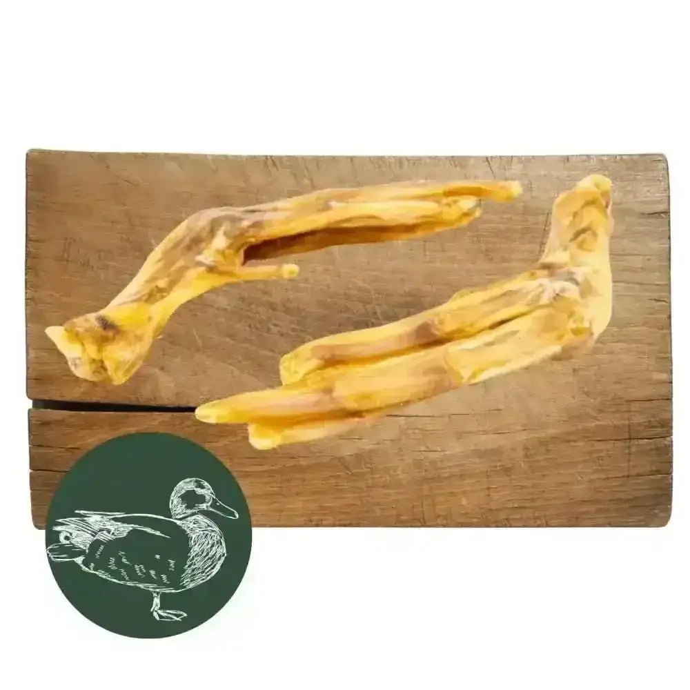 Duck Feet Natural Dog Chew toy in light brown rubber, 1kg bag