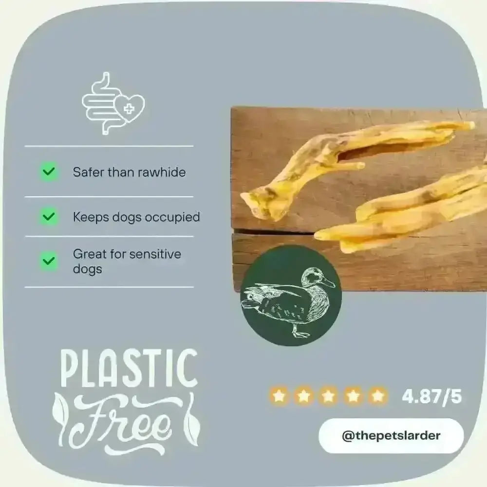 Duck Feet Natural Dog Chew: Yellow Rubber Duck Toy, 4.87/5 Stars
