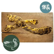1kg bag of Pets Larder dried duck necks for dogs