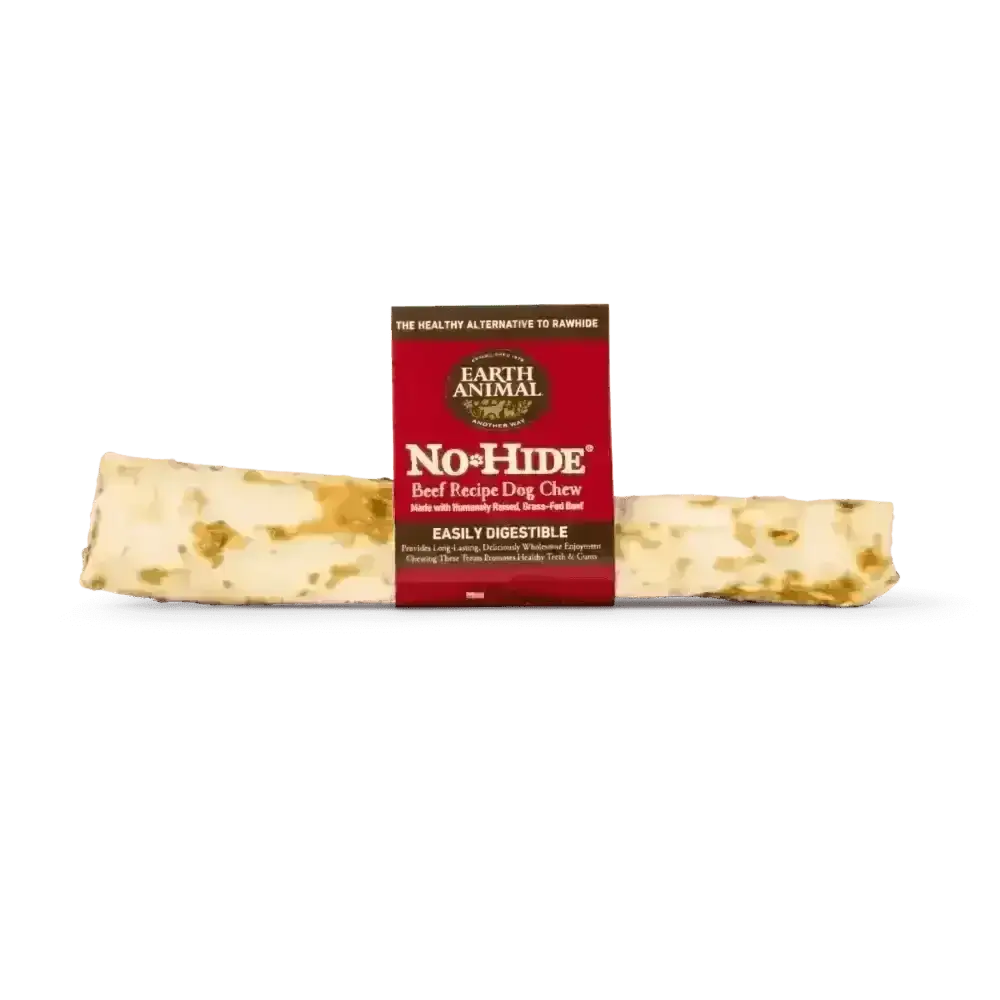 Earth Animal No-Hide Wholesome Beef Chew for dogs, naturally digestible and safe