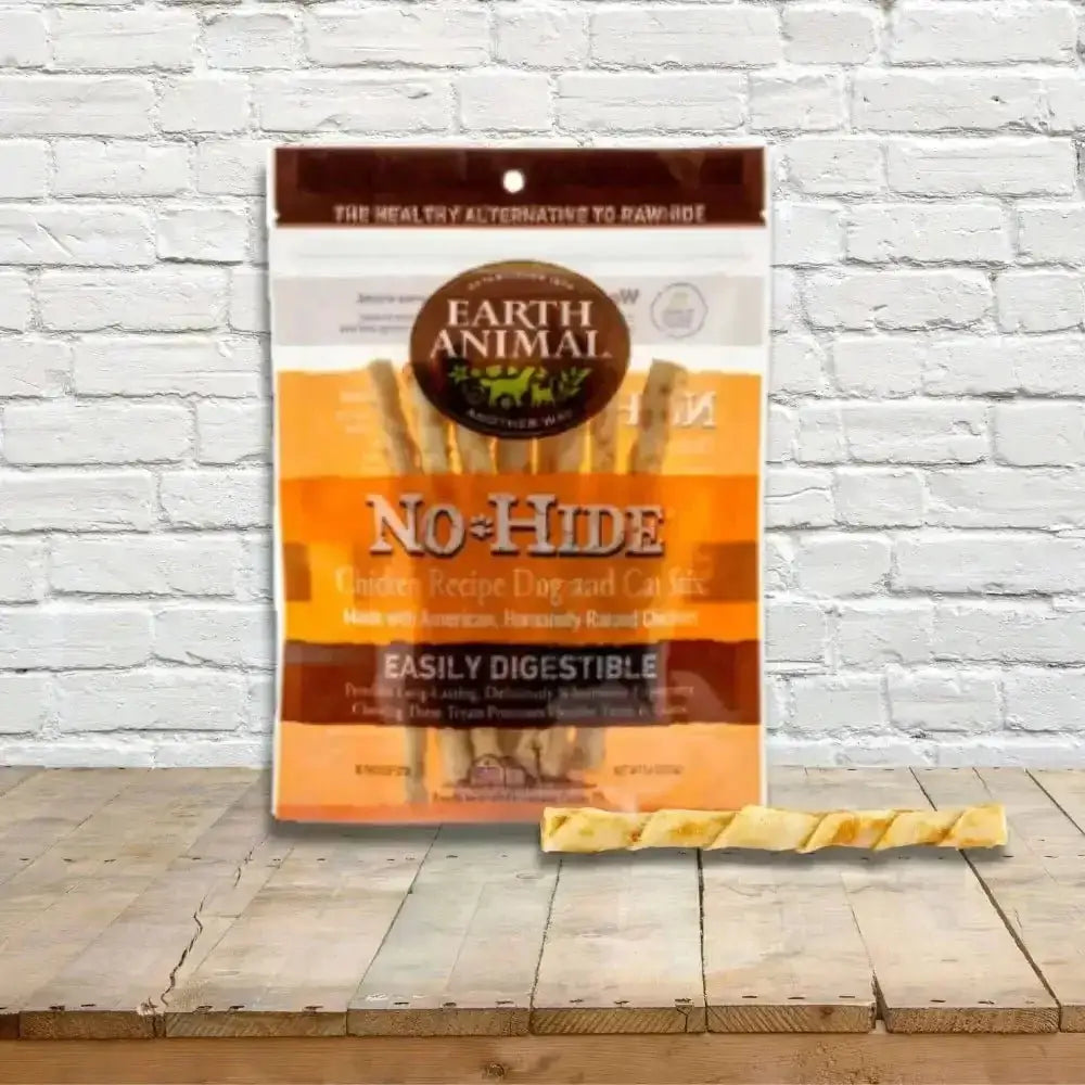 Earth Animal No-Hide Wholesome Chicken Stix natural, digestible dog treats with no-hide beef