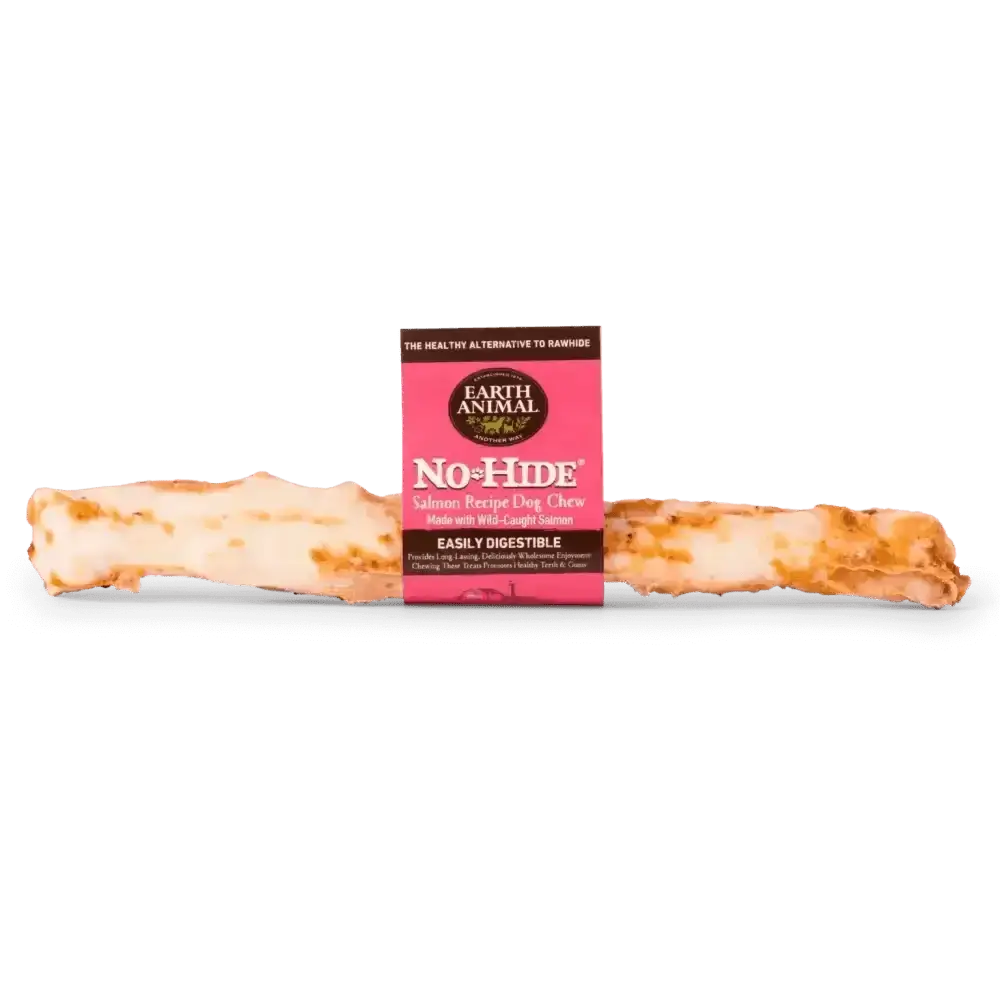 Earth Animal No-Hide salmon chew, large, easily digestible dog treat
