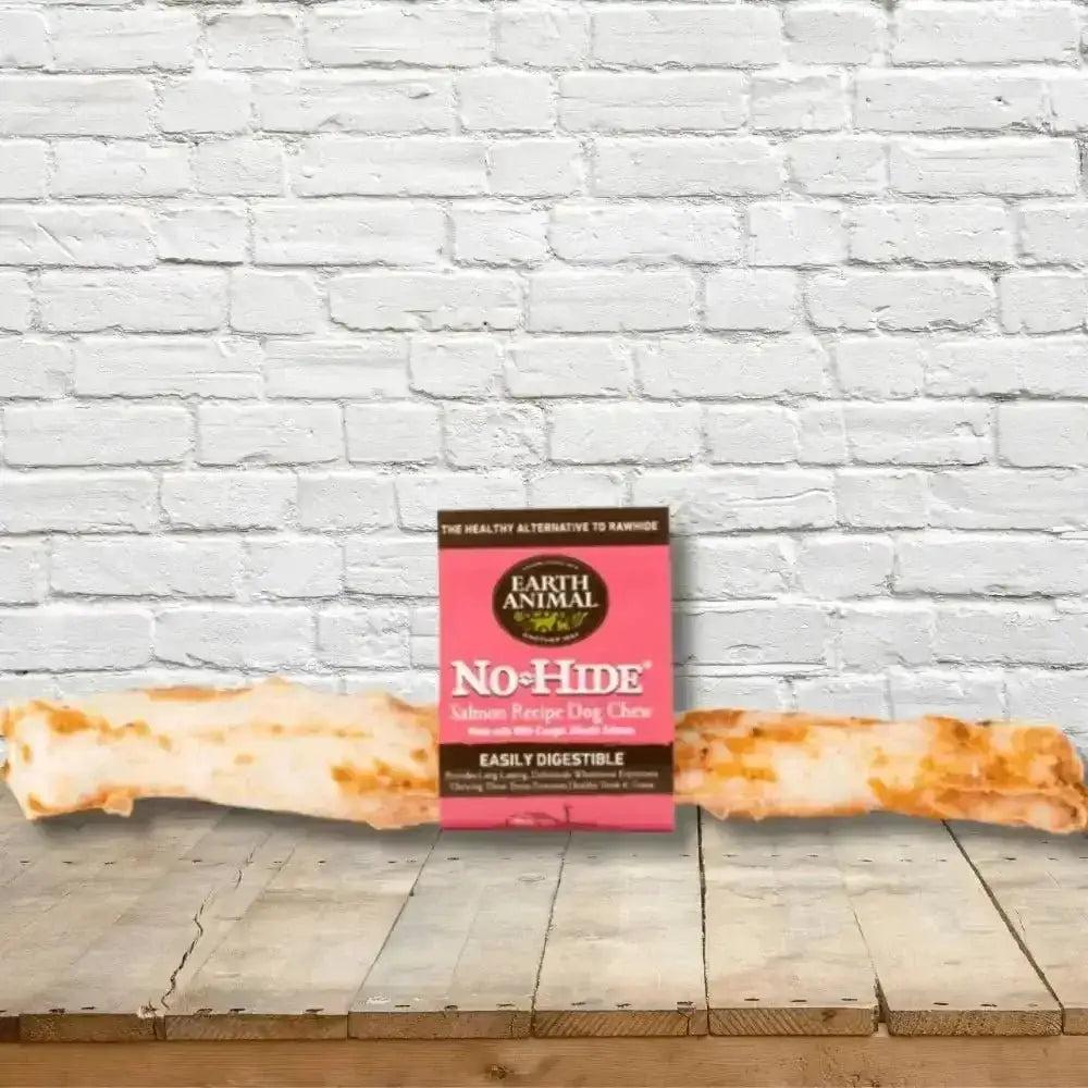 Earth Animal No-Hide salmon chew, large curved bone in papaya flavor