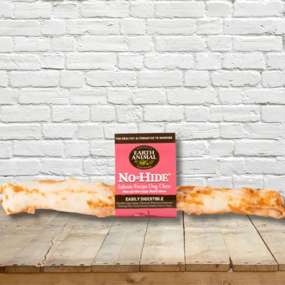 Earth Animal No-Hide salmon chew, large curved bone in papaya flavor