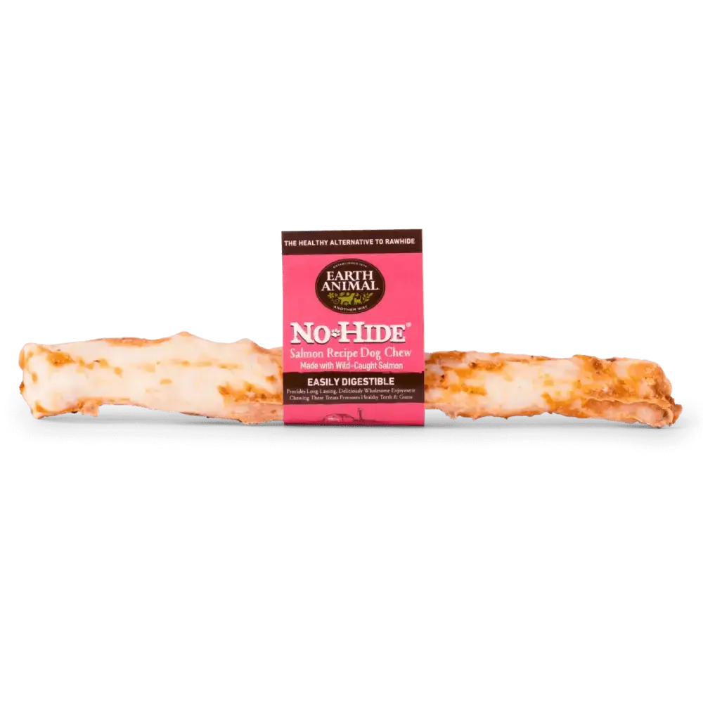 Earth Animal No-Hide salmon chew, large, easily digestible dog treat