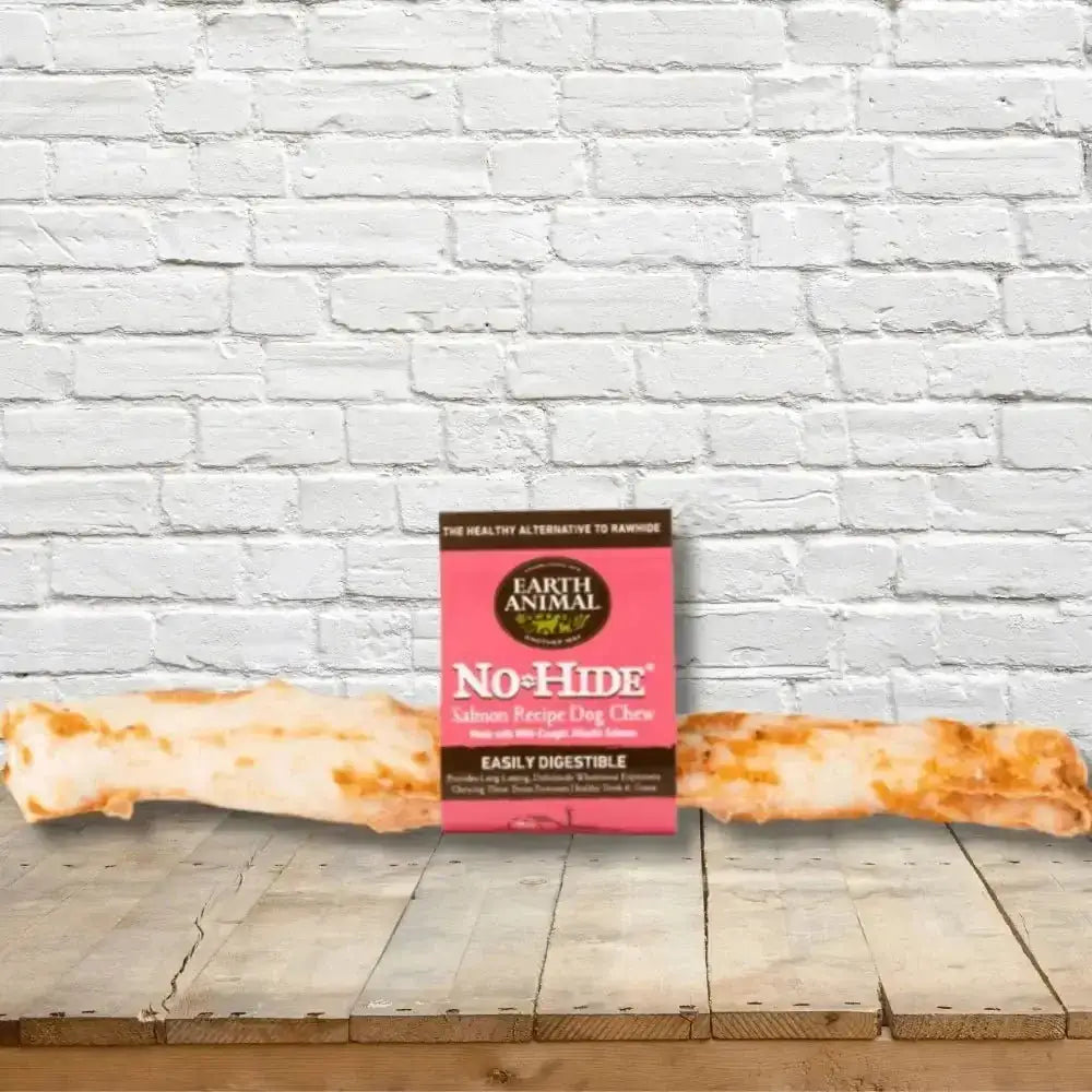 Earth Animal No-Hide salmon chew, large curved bone in papaya flavor