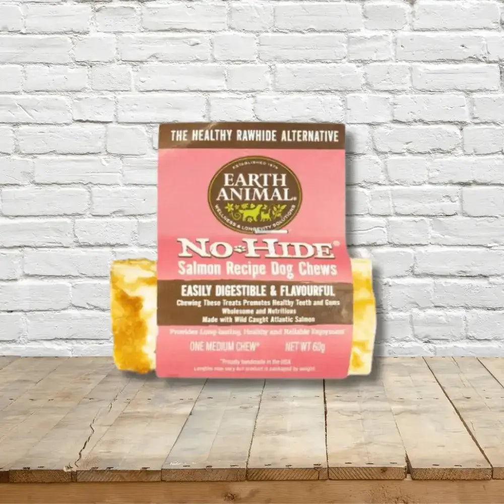 Earth Animal No-Hide Salmon Chew for dogs, medium size, natural and healthy treat