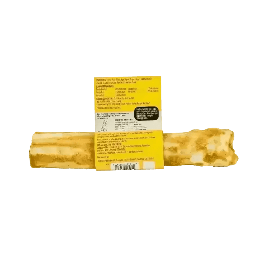 Earth Animal No-Hide medium peanut butter chew with yellow cheese stick design