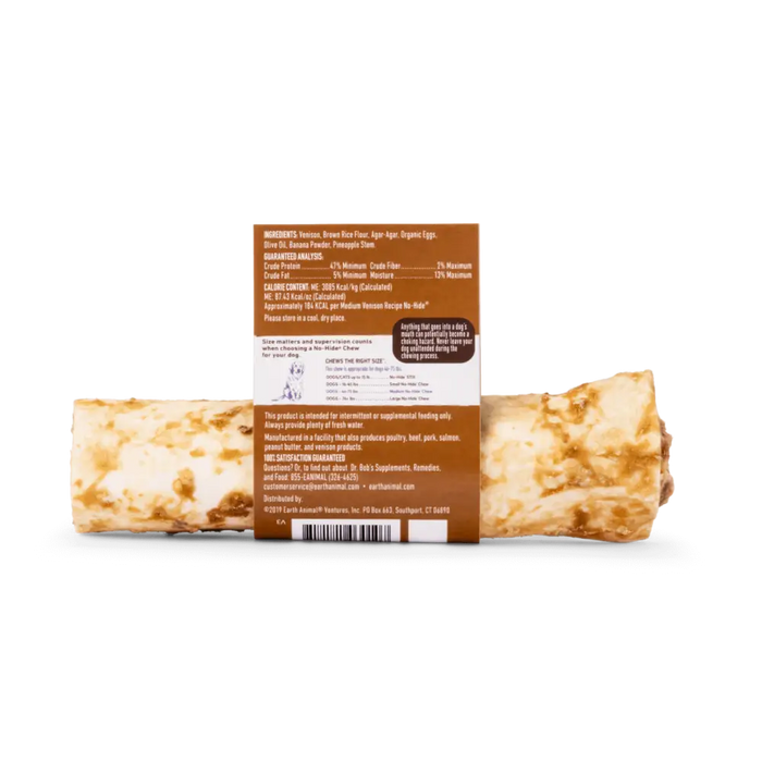 Earth Animal No-Hide Venison Chew - Medium - Natural Dog Chew