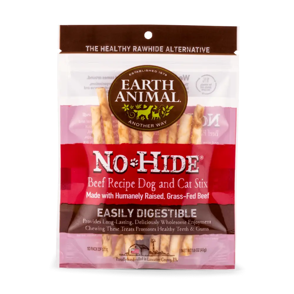 Earth Animal No-Hide Wholesome Beef Stix dog and cat chew treat bag image