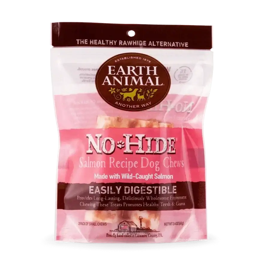 Earth Animal No-Hide Wholesome Salmon Chew bag for dogs, natural salmon treat