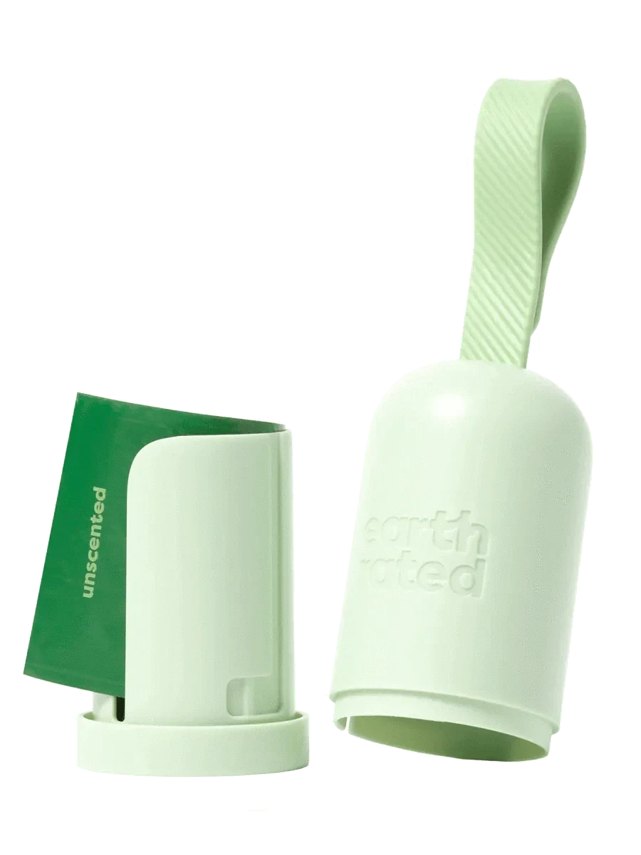 Earth Rated Leash Dispenser with 15 bags Unscented Available At The Pets Larder Natural Pet Shop.