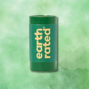 Earth Rated green cylindrical pet waste bag dispenser for unscented 15-bag rolls