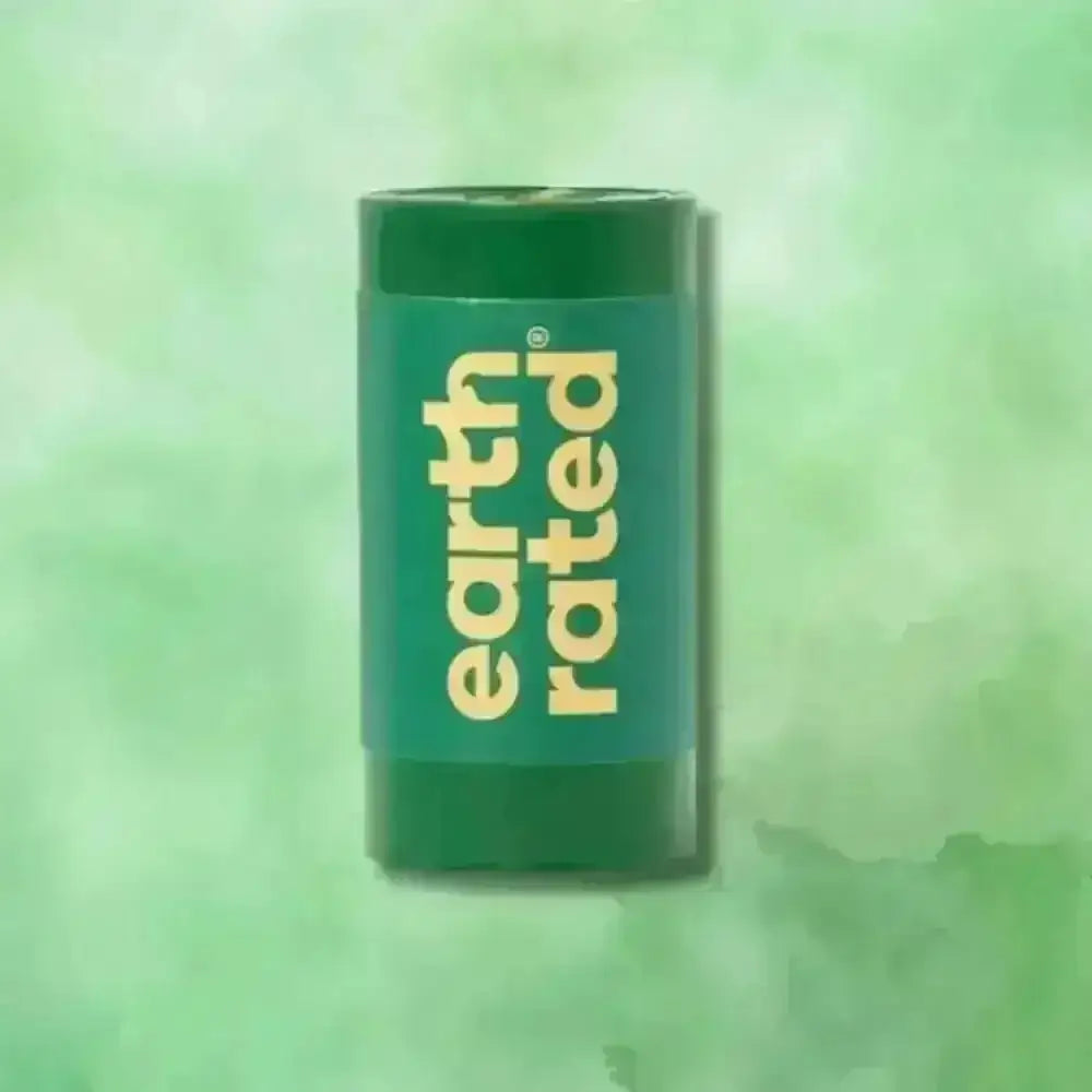 Earth Rated green cylindrical pet waste bag dispenser for unscented 15-bag rolls