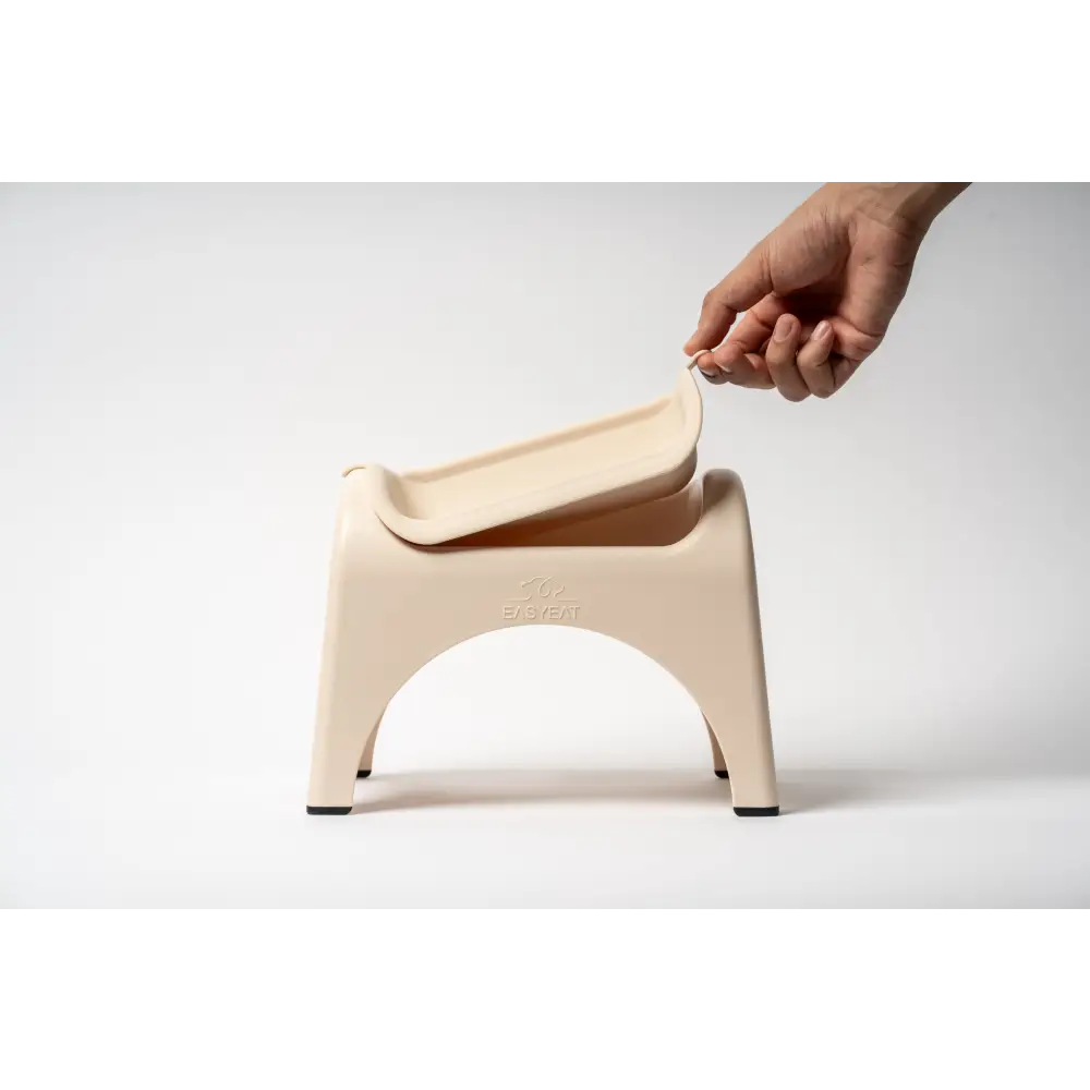 EasyEat 2.0 beige plastic step stool with ergonomic lift-off footrest