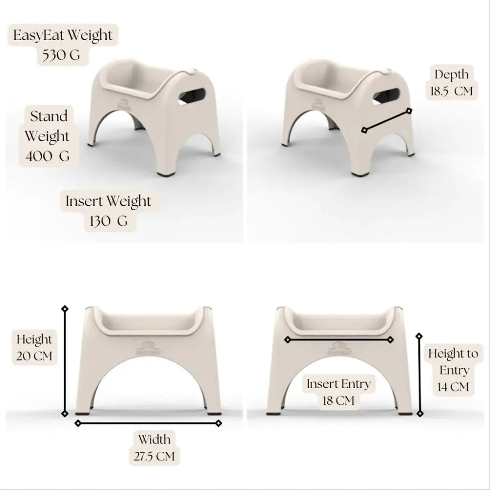 EasyEat 2.0 Powder Blue step stool with curved seat for pets