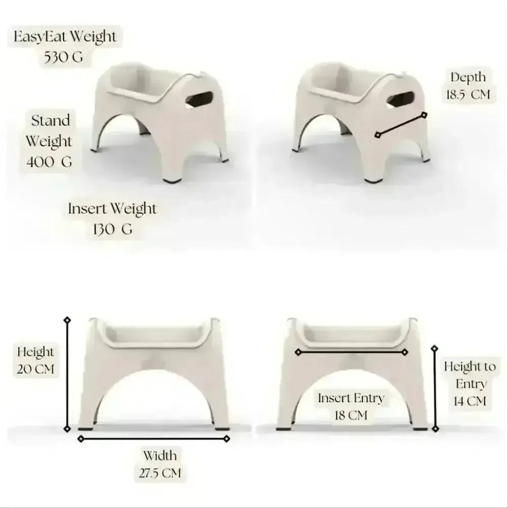 Rose pink EasyEat 2.0 beige plastic step stool with rounded edges