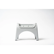Gray EasyEat slow feeder step stool with curved seat and sturdy legs