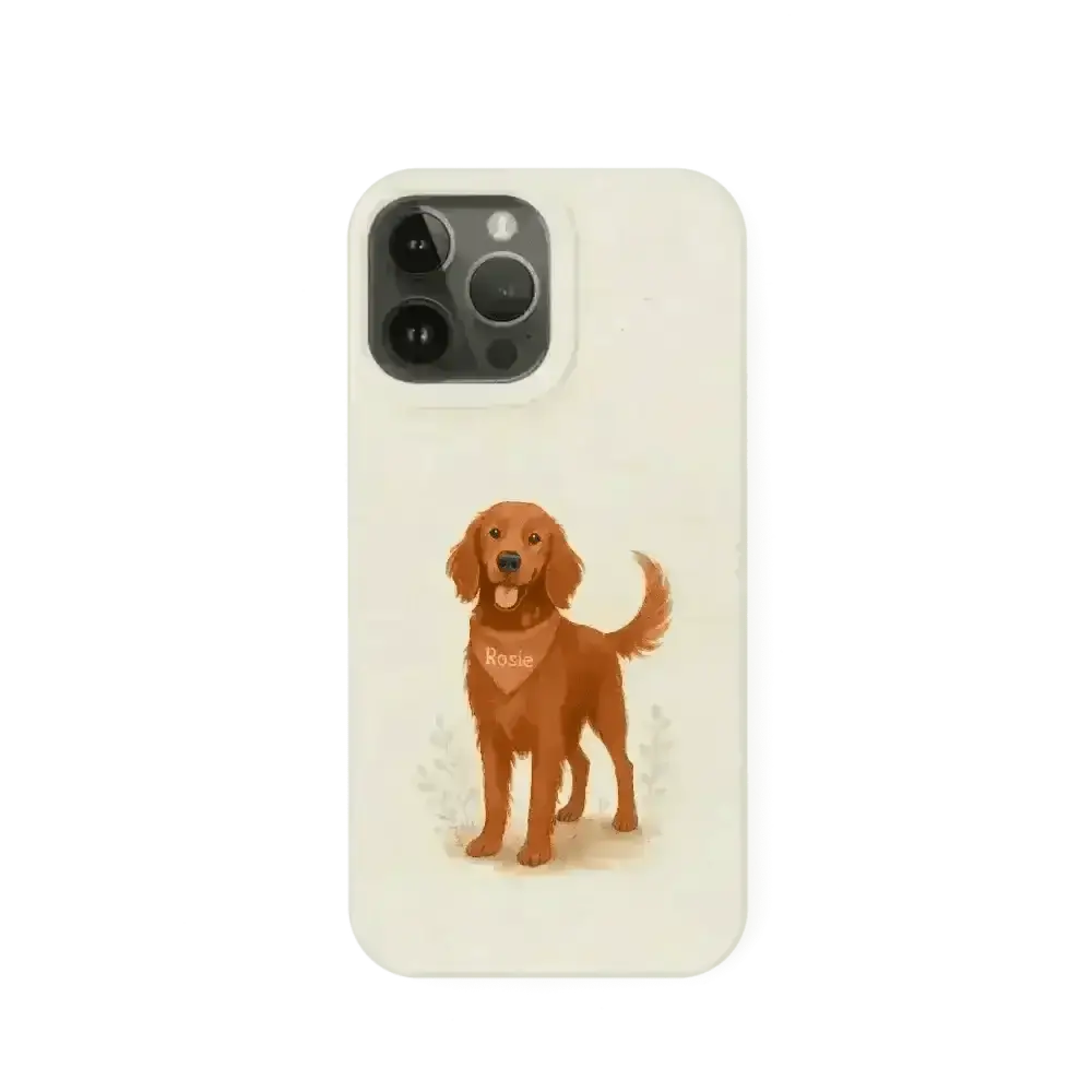 Eco-Friendly Custom Dog Portrait Phone Case – Personalised & Biodegradable - Red Setter