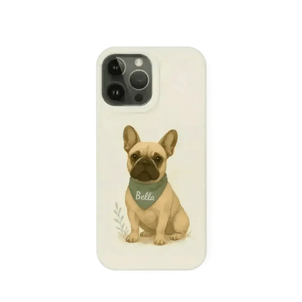 Eco-Friendly Custom Dog Portrait Phone Case – Personalised & Biodegradable - French Bull Dog